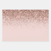 Creamy Mauve Rose Gold Glitzer Sparkle Geschenkpapier Set (Vorderseite 3)