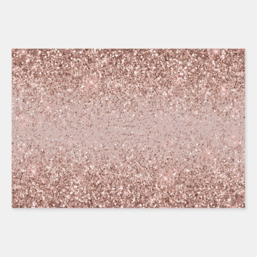 Creamy Mauve Rose Gold Glitzer Sparkle Geschenkpapier Set (Vorderseite 2)