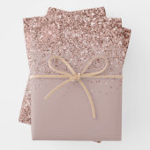Creamy Mauve Rose Gold Glitzer Sparkle Geschenkpapier Set (Beispiel)