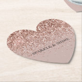 Creamy Mauve Rose Gold Glitzer Sparkle Untersetzer (angewinkelt)
