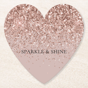 Creamy Mauve Rose Gold Glitzer Sparkle Untersetzer