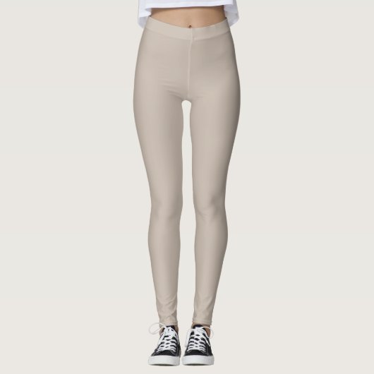 Creamy Mushroom Solid Color Leggings (Vorderseite)