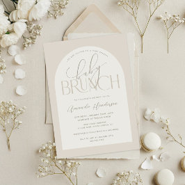 Creamy Neutral Baby Brunch Babydusche Einladung