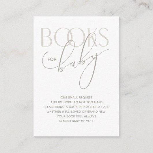 Creamy Neutral Book Request Enclosure Card Begleitkarte (Vorderseite)