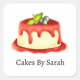 Creamy Panna Cotta Quadratischer Aufkleber