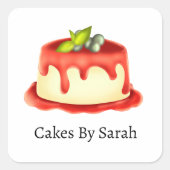 Creamy Panna Cotta Quadratischer Aufkleber (Vorderseite)