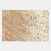 Creamy Peach Gold Leopard Animal Print Geschenkpapier Set (Vorderseite)