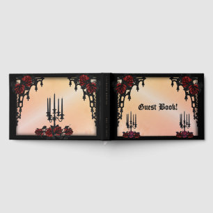 Creamy Peach mit Rose Gothic Guest Book Gästebuch