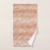 Creamy Peach Rose Blush Leopard Print     Badhandtuch Set (Handtuch)