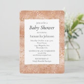 Creamy Peach Rose Blush Leopard Print Einladung (Stehend Vorderseite)