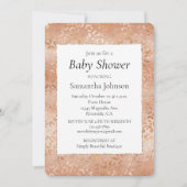 Creamy Peach Rose Blush Leopard Print Einladung (Vorderseite)