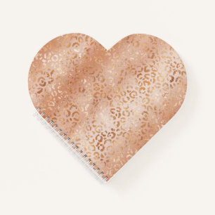 Creamy Peach Rose Blush Leopard Print Notizblock