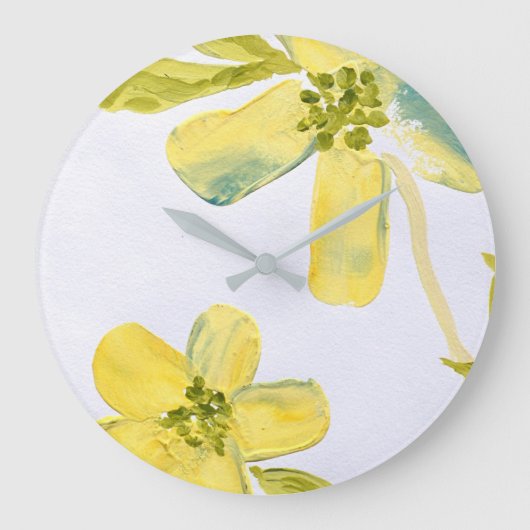 Creamy Petals von Lydias Art-Sangria Große Wanduhr (Vorderseite)