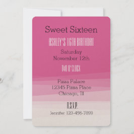 Creamy Pink Ombre Watercolor 16 . Geburtstag Einladung