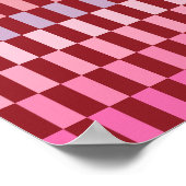 Creamy Pink Streifen 03 Kirsche Poster (Ecke)