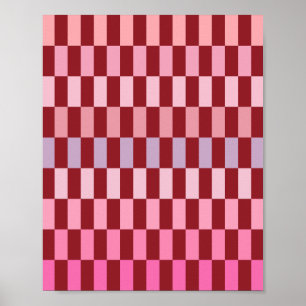 Creamy Pink Streifen 03 Kirsche Poster