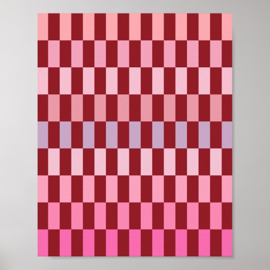 Creamy Pink Streifen 03 Kirsche Poster (Vorne)