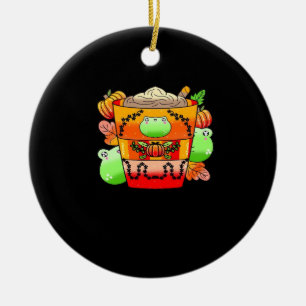 Creamy Pumpkin Spice Latte Season Keramik Ornament