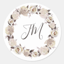 Creamy-Rose-Blumenkraut-Monogramm-Hochzeit