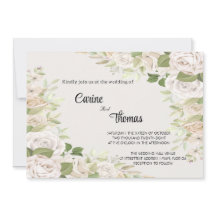 Creamy Rose Wedding Template Einladung