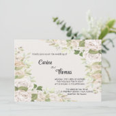 Creamy Rose Wedding Template Einladung (Stehend Vorderseite)