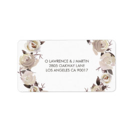 Creamy Rose Wreath Floral Adressaufkleber