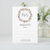 Creamy Rose Wreath Wedding Repair Cards RSVP Karte (Stehend Vorderseite)