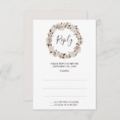 Creamy Rose Wreath Wedding Repair Cards RSVP Karte (Vorne/Hinten)