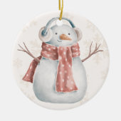Creamy Snowman Keramik Ornament (Vorne)
