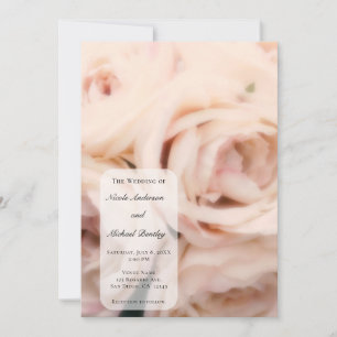 Creamy Soft Pink Peach Rose Elegante Hochzeit Einladung