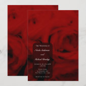 Creamy Soft Rote Rosen Elegante Minimale Hochzeit Einladung (Vorne/Hinten)