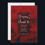 Creamy Soft Rote Rosen Sweet 16 Geburtstagsparty Einladung<br><div class="desc">Anpassen für jedes Ereignis</div>