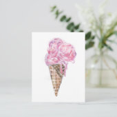 Creamy Strawberry Ice Creme Postkarte (Stehend Vorderseite)
