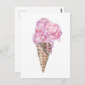 Creamy Strawberry Ice Creme Postkarte (Vorne/Hinten)