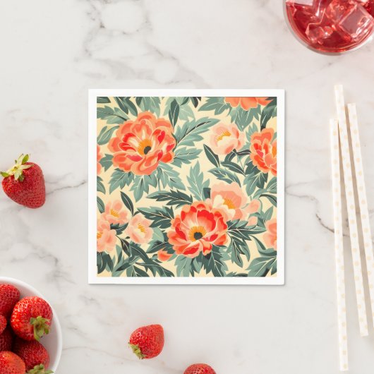 Creamy Vintag Peach Blossom Wasserfarbe Serviette (Beispiel)