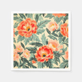 Creamy Vintag Peach Blossom Wasserfarbe Serviette (Vorderseite)