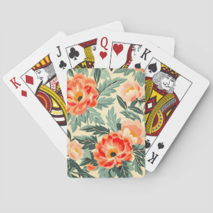 Creamy Vintag Peach Blossom Wasserfarbe Spielkarten