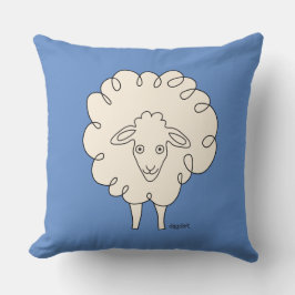 Creamy Whimsical Sheep Throw Kissen