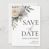 Creamy White And Lilac Floral Save The Date (Vorderseite)