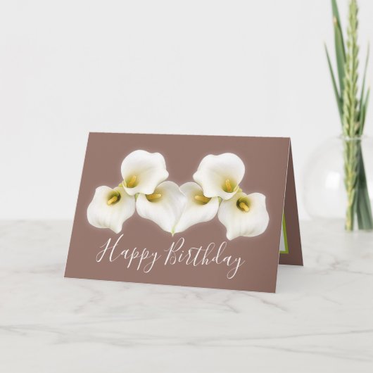 Creamy White Calla Lilies Modern Birthday Card Karte (Vorderseite)