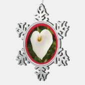 Creamy White Calla Lily mit Red Schneeflocken Zinn-Ornament (Rechts)