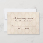Creamy White Damask UAWG RSVP Karte (Vorderseite)