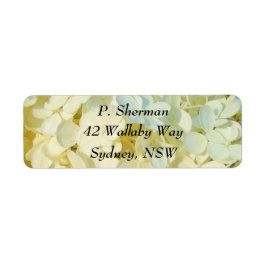 Creamy White Hydrangea-Adressetikett
