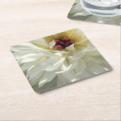 Creamy White Peony Blume mit Pink Stamens Rechteckiger Pappuntersetzer (angewinkelt)
