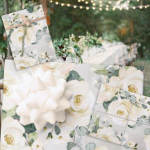 Creamy White Peony & Silver Eukalyptus Greenery