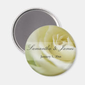Creamy White Rose Personal Wedding Magnet (Vorderseite/Rückseite)