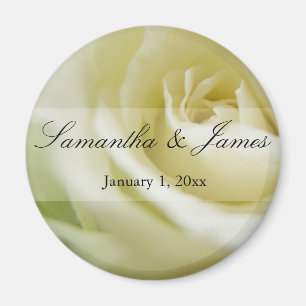 Creamy White Rose Personal Wedding Magnet