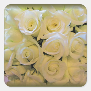 CREAMY WHITE ROSE WEDD UMSCHLAG AUFKLEBER STICKERS