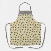 Creamy Yellow & Gray Honeybee Pattern Garening Schürze (Vorderseite)
