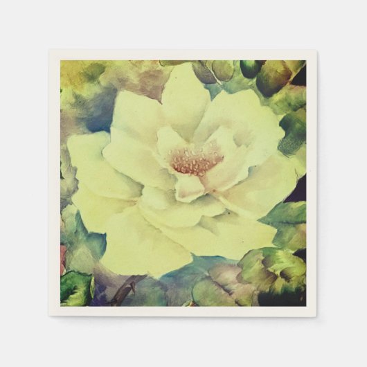 Creamy Yellow Rose Blumentisch Napkins Serviette (Vorderseite)